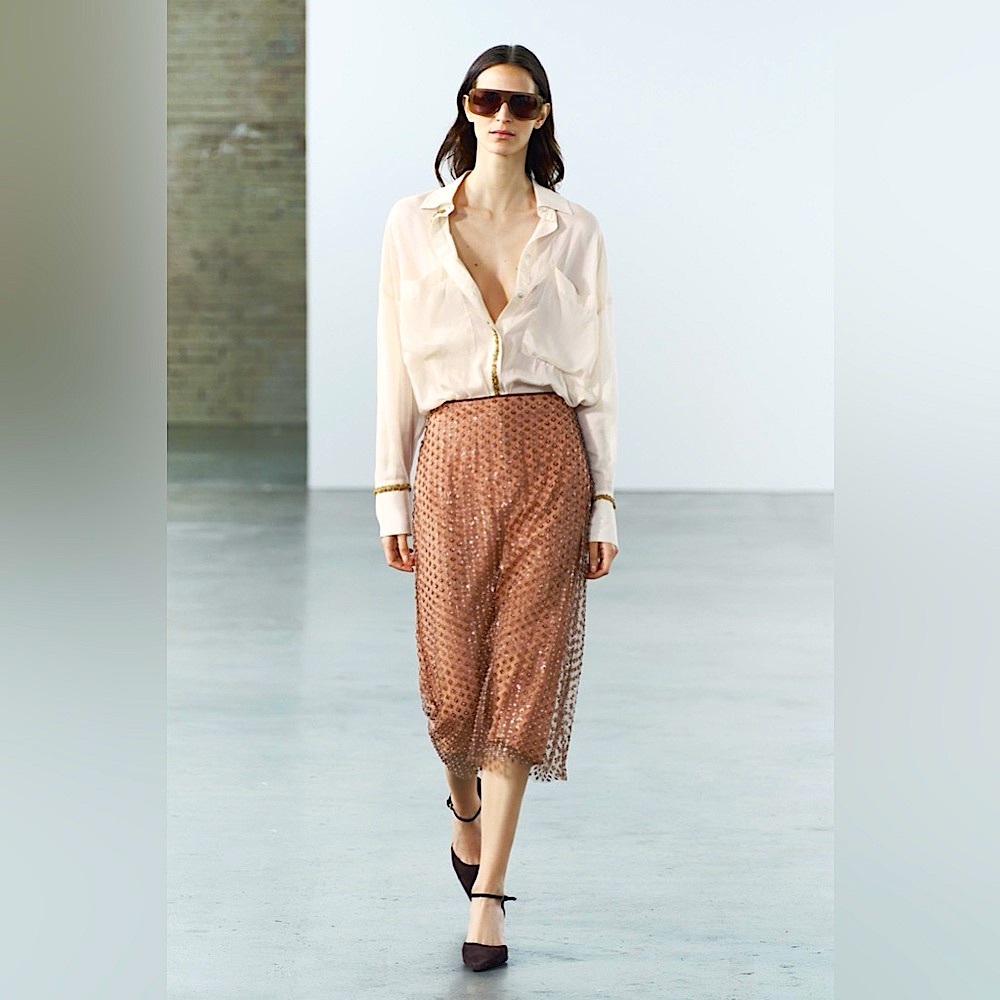 ZARA Collection Floral Embellished Pencil Skirt